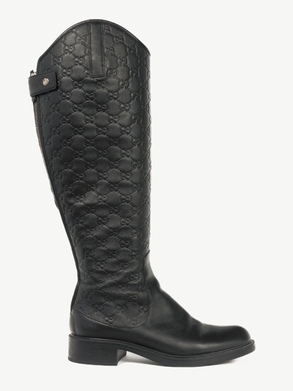 Gucci Maud Nero Soft Guccissima Leather Knee-High Riding Boots